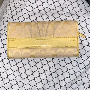 Coach logo yellow wallet